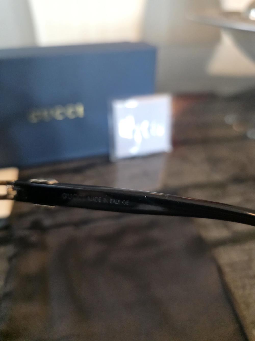 NWT Gucci 1220s Black & Gold Aviator Sunglasses - Picture 6 of 11